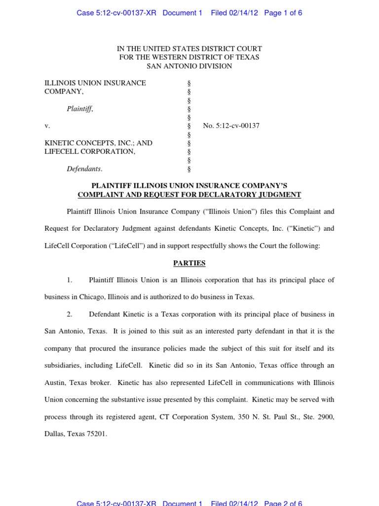 Illinois Union Insurance Company v. Concepts, Inc
