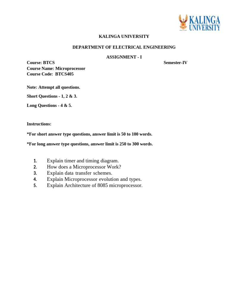 JAN-JUNE 2025 BTCS 4 SEM V10 BTCS405 BTCS405 MP Unit 1 Assignment | PDF
