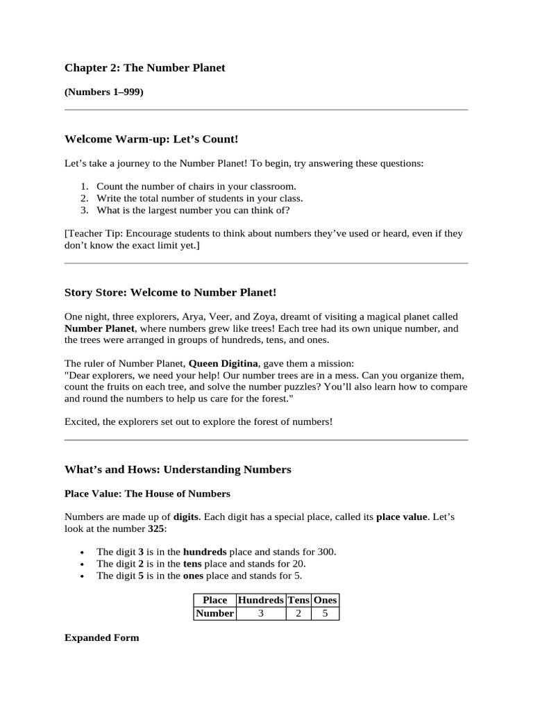Understanding Numbers: Value & Place | PDF