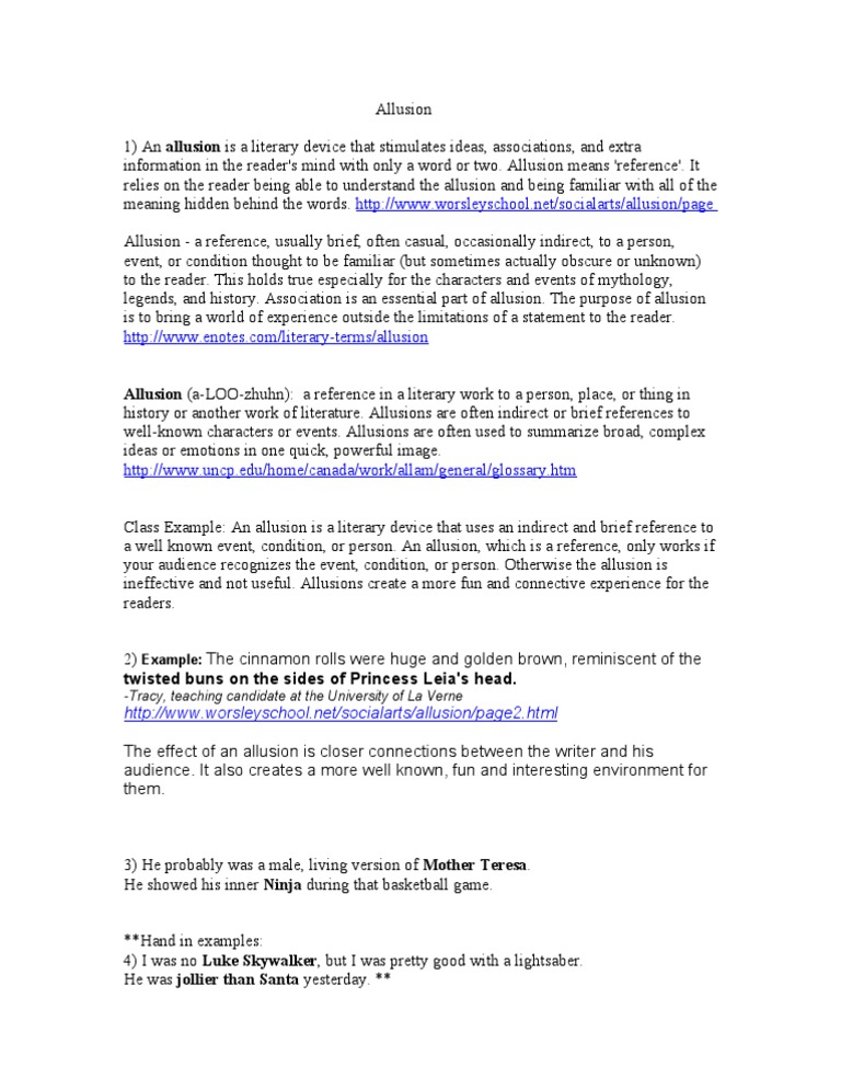Understanding Allusion in Literature | PDF