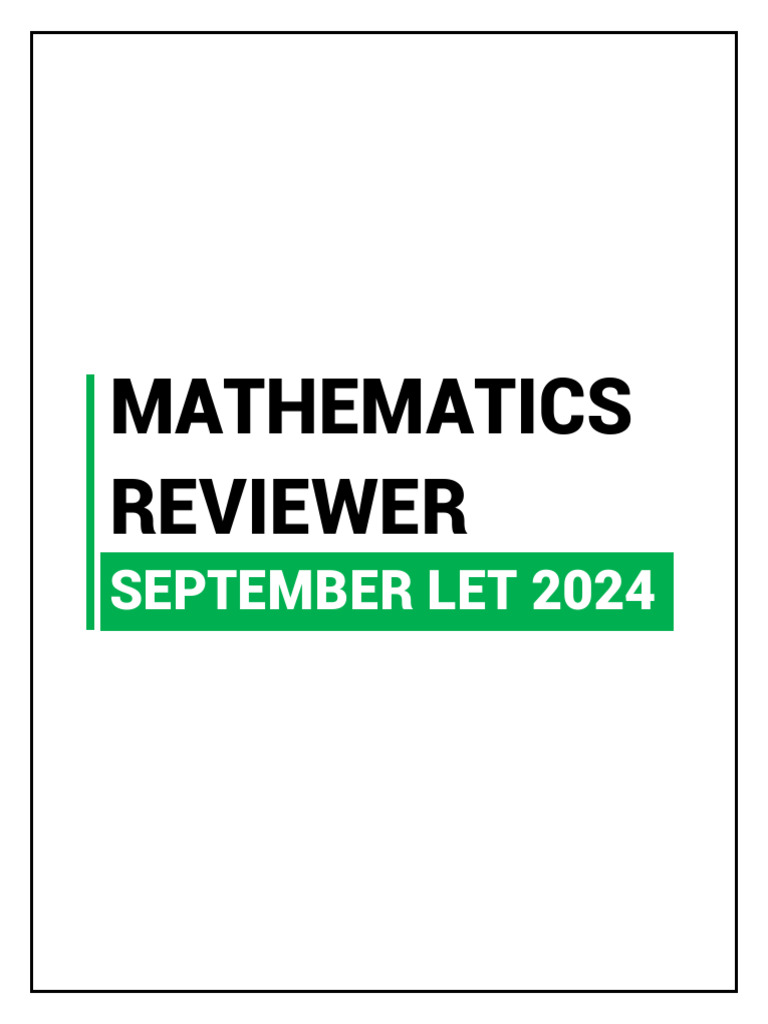September 2024 LET Mathematics Review | PDF