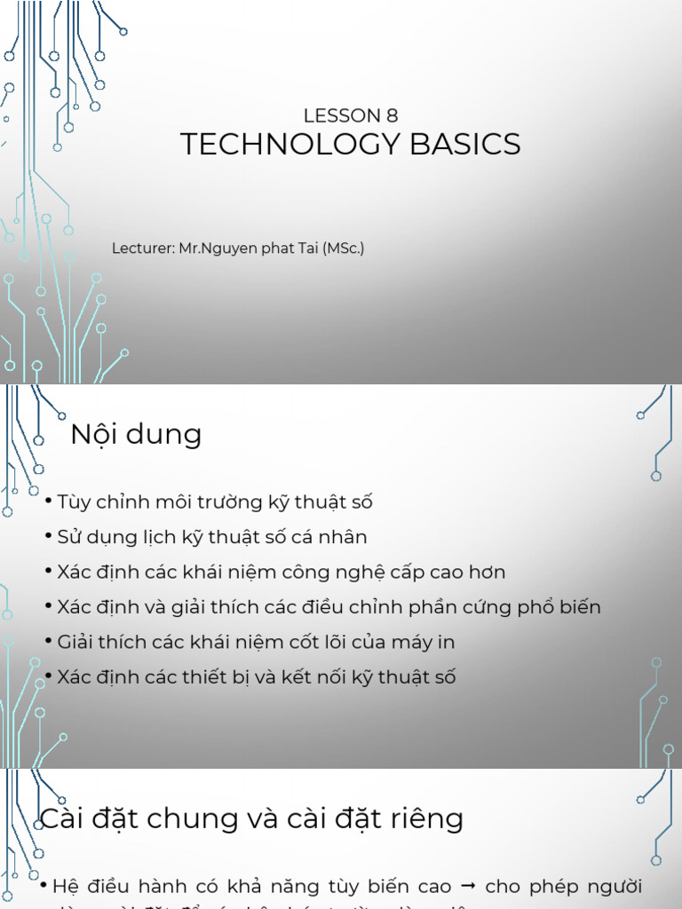 Lesson 8 - Technology Basics | PDF