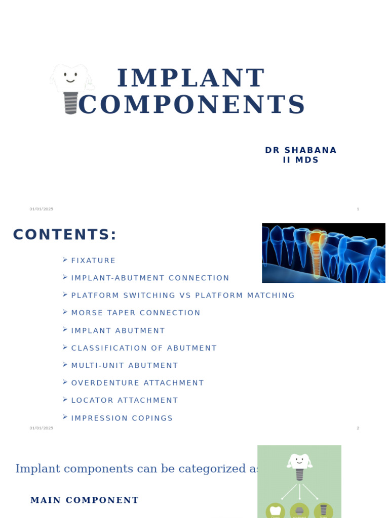 Implant Components | PDF | Dental Implant | Dentistry Branches