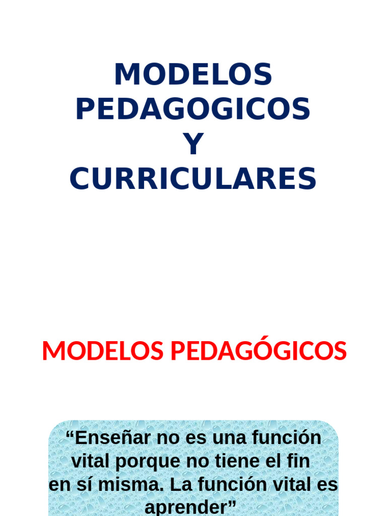 Modelos Pedagogicos | PDF | Constructivismo (filosofía de la educación ...