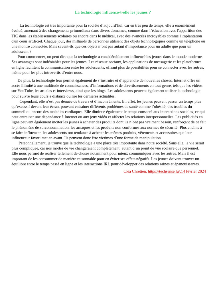 Impact de la technologie sur les jeunes | PDF | Énergie nucléaire ...