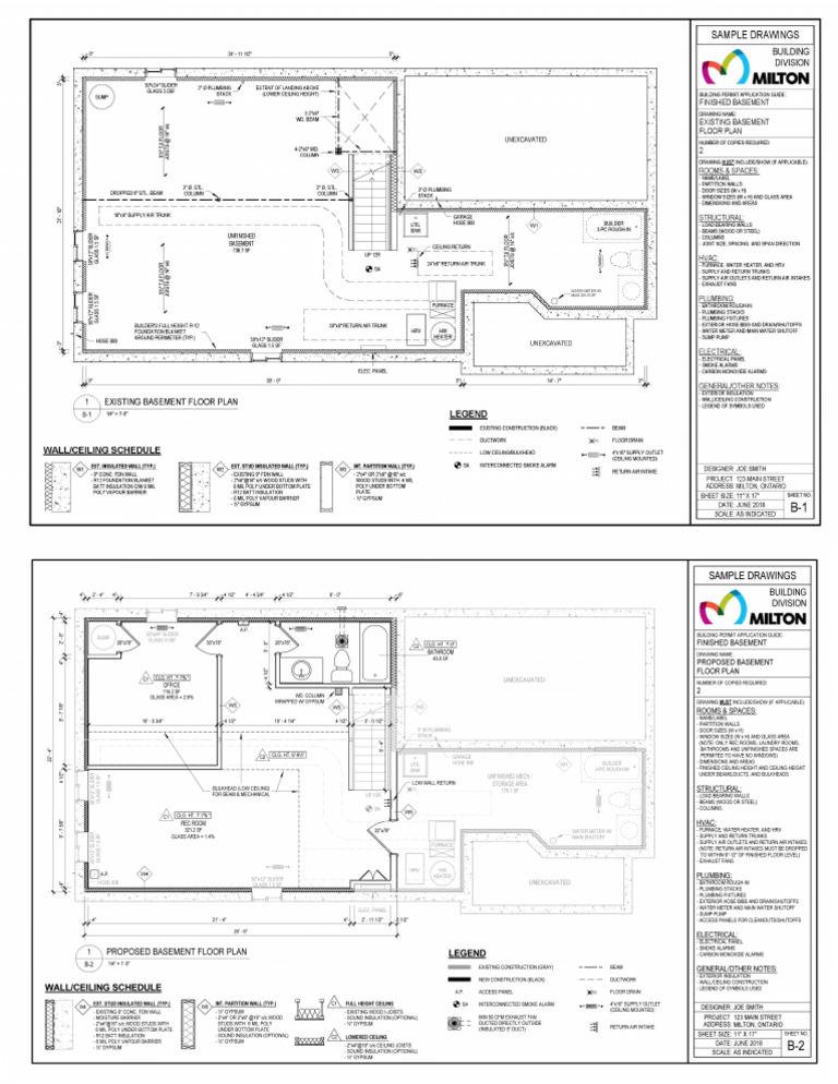 Existing Basement Floor Plan Details | PDF | Basement | Wall