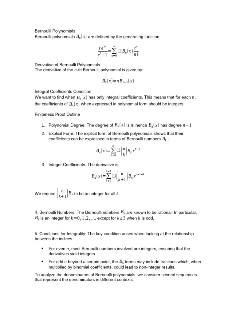 Bernoulli Buset Buset Buset | PDF | Polynomial | Numbers