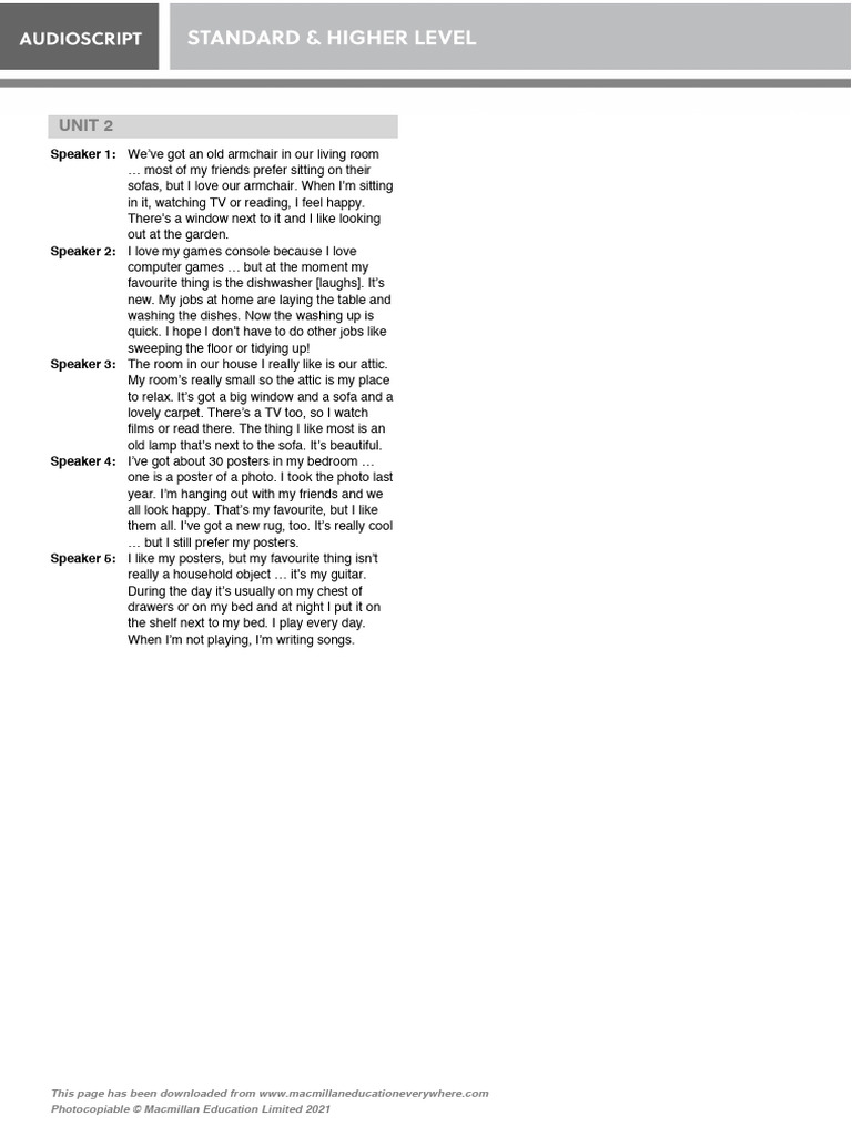 Level2 U2 Test Audioscript Pdf