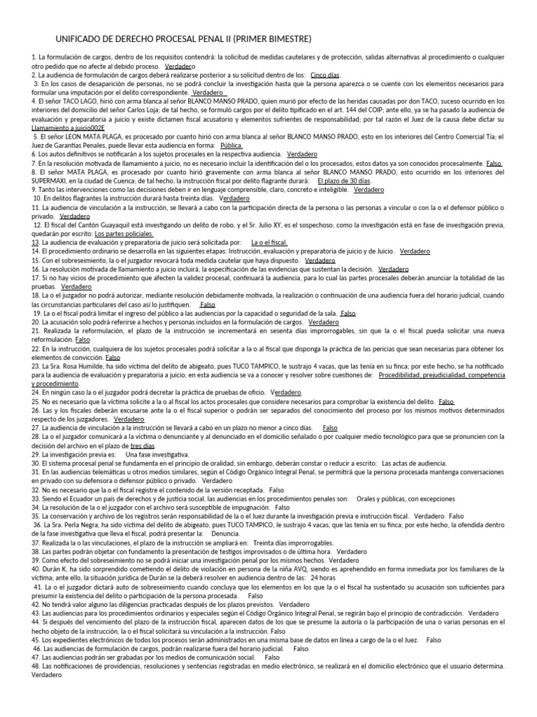 Unificado de Derecho Procesal Penal Ii | PDF | Fiscal | Ley procesal