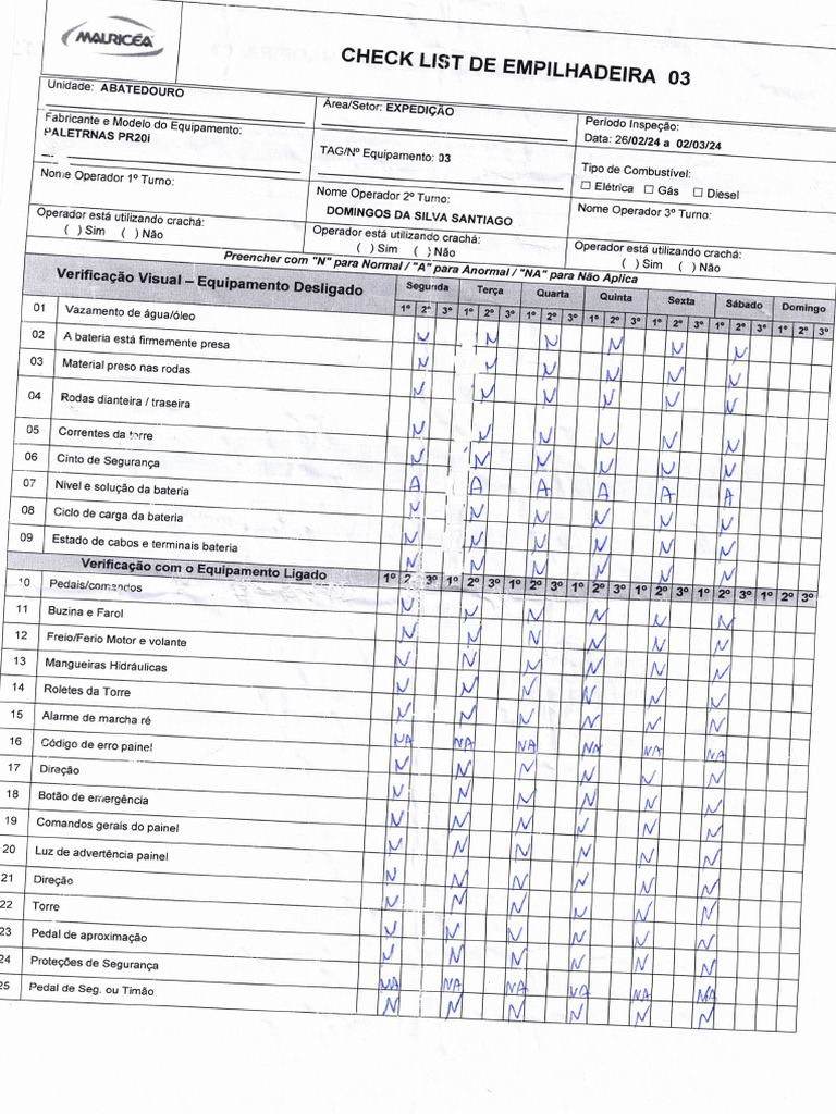 03 Check List 4-Semana | PDF