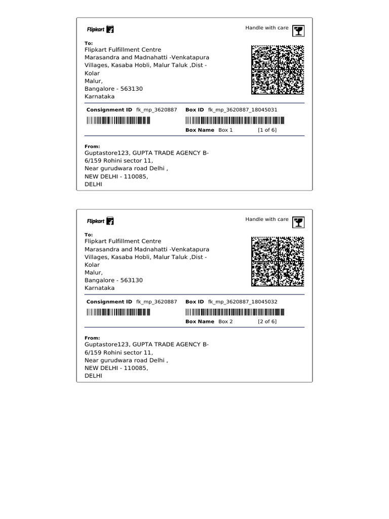 Flipkart Consignment Details Kolar | PDF | Companies Of The United States