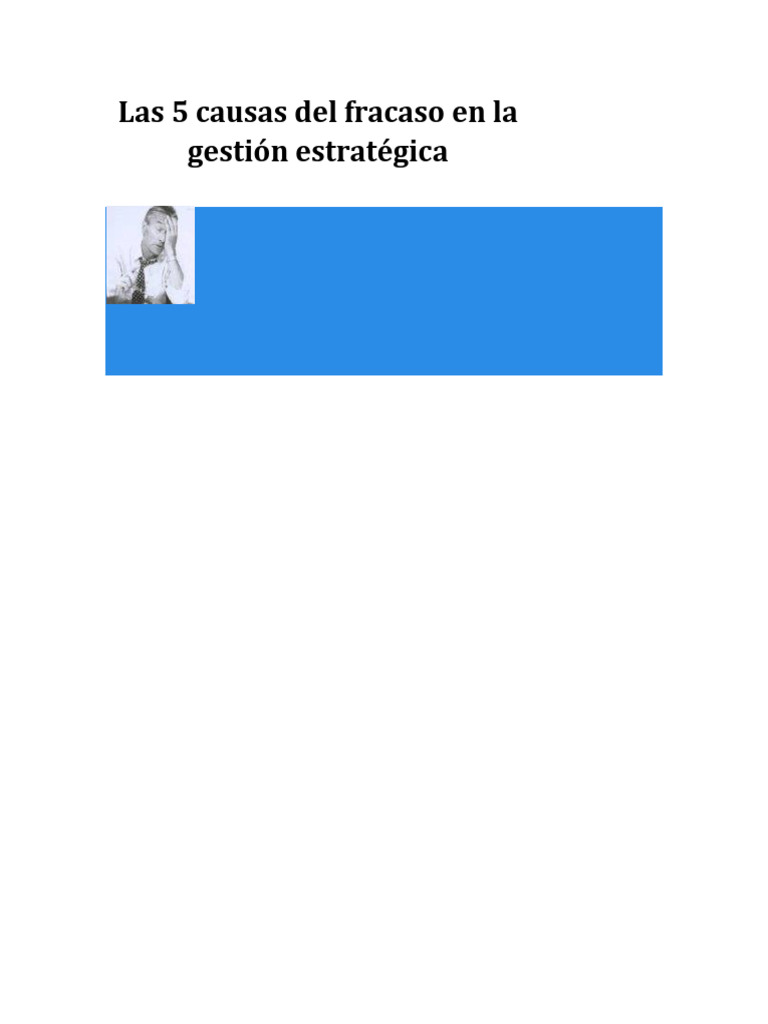 Las 5 Causas Del Fracaso en La Gestión | PDF | Business | Gestión ...