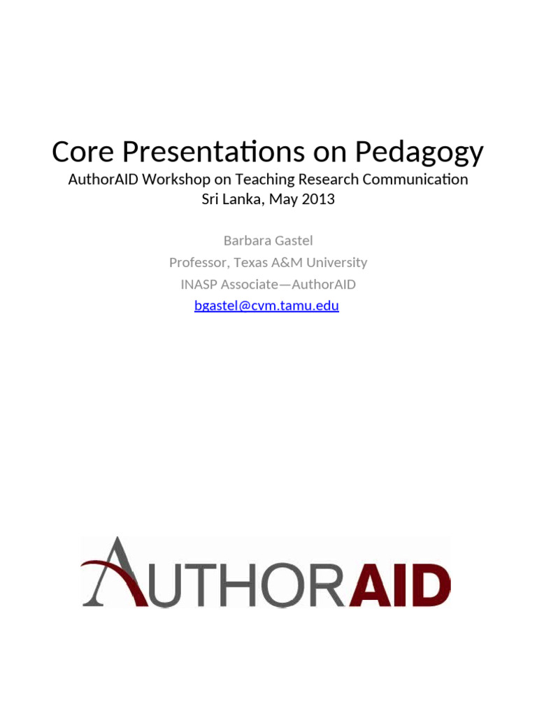 Pedagogy Workshop Insights for Educators | PDF | Learning | Teaching Method
