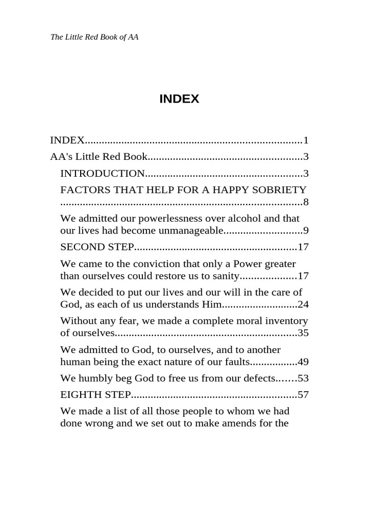 The Little Red Book of AA Insights | PDF | Alcoholics Anonymous ...