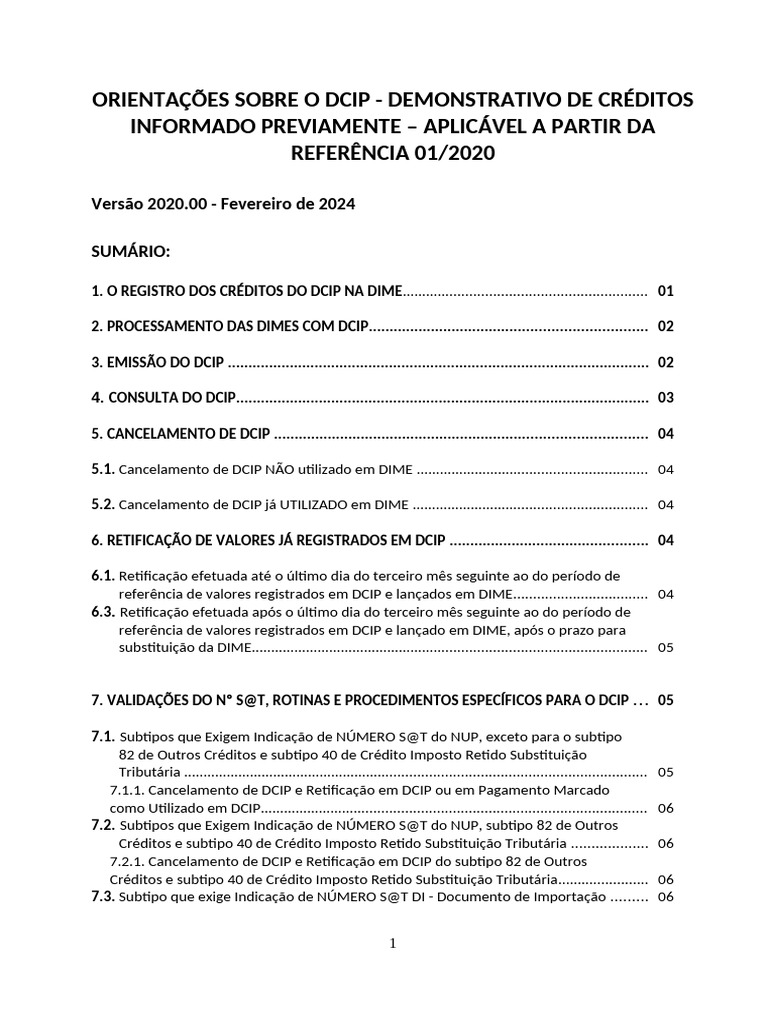 Orientações sobre DCIP e DIME 2024 | PDF | Conta de transação ...