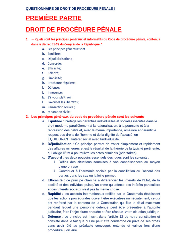 Principes du Droit de Procédure Pénale | PDF | Crimes | Crime et violence
