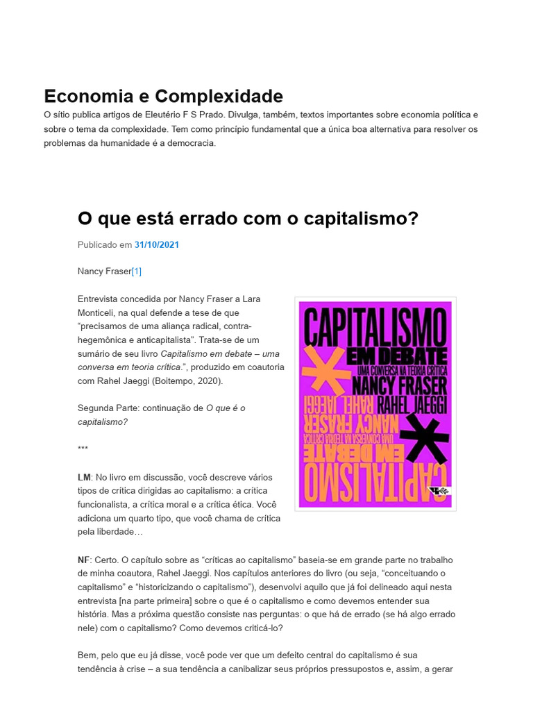 Críticas e Alternativas ao Capitalismo | PDF | Marxismo | Capitalismo