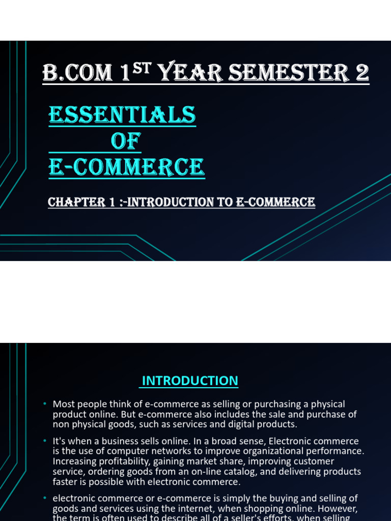 Essentials of E-Commerce Overview | PDF | E Commerce | Online Shopping