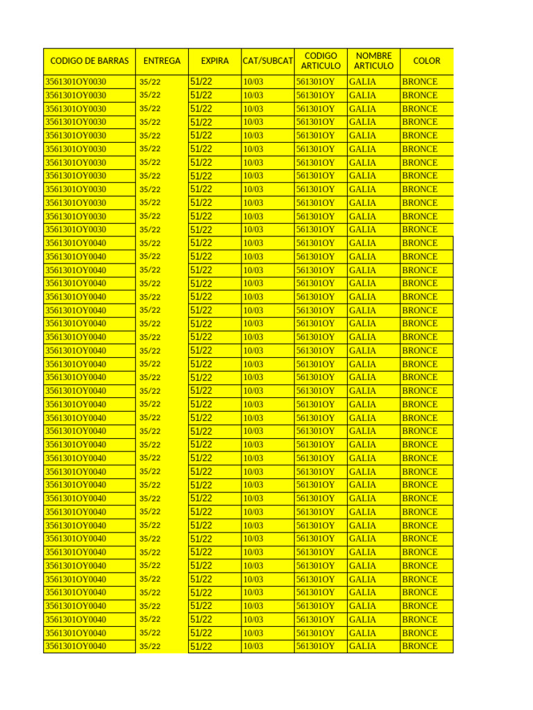 Oc35999 Reposicion | PDF