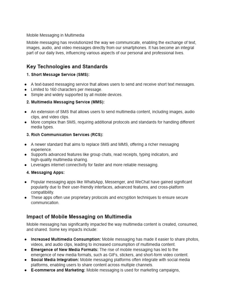 Mobile Messaging and Multimedia Trends | PDF | Multimedia | Augmented ...
