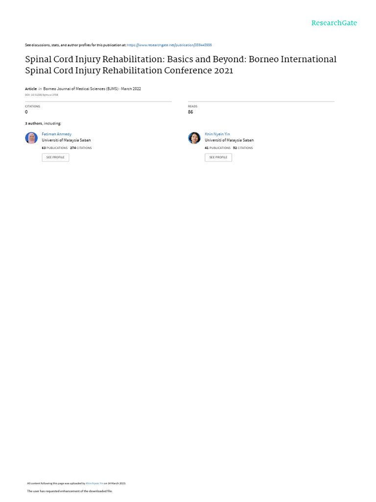 Spinal Cord Injury Rehab Insights 2021 | PDF | Spinal Cord Injury ...
