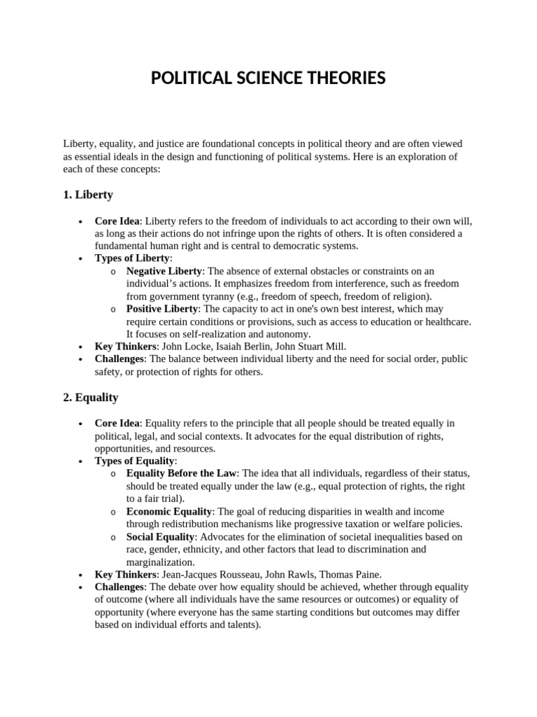 Key Political Science Theories Explained | PDF | Sovereignty | State ...