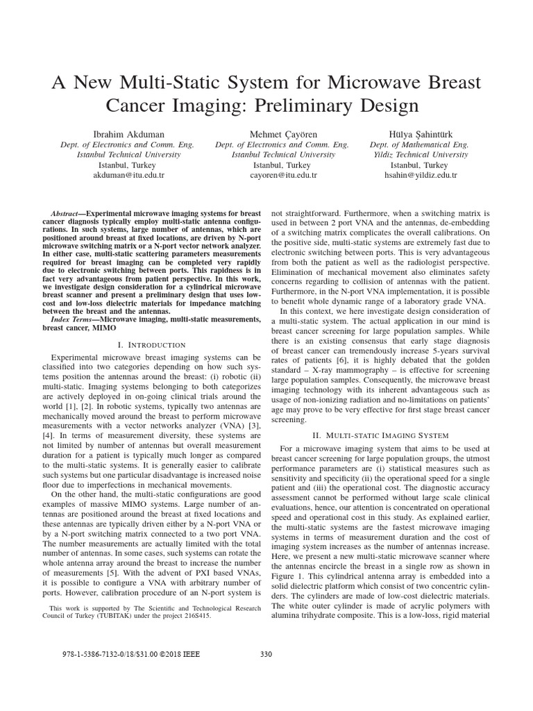 A New Multi-Static System For Microwave Breast Cancer Imaging ...