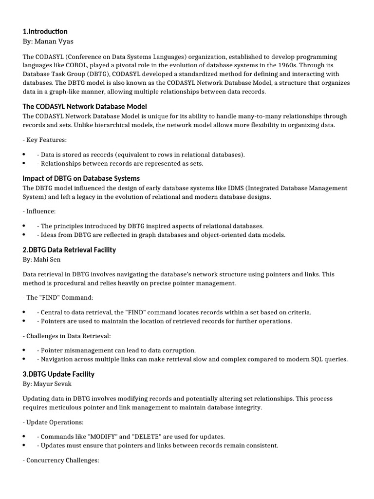 CODASYL DBTG Network Model Overview | PDF | Databases | Relational Model