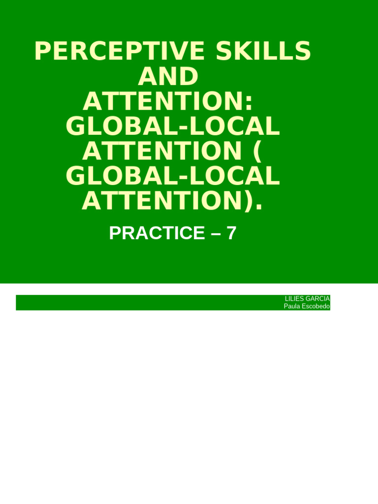AGL Global Attention Test | PDF | Attention | Perception