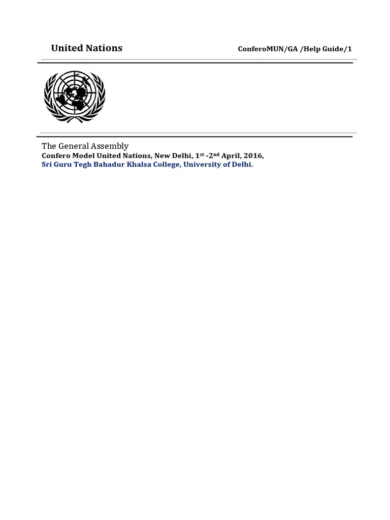 Guide to Excelling in Large MUN Committees | PDF | United Nations ...