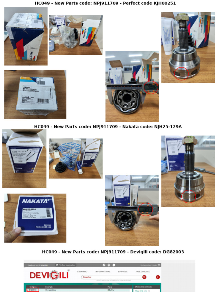 HC049 Parts Code Comparison Analysis | PDF