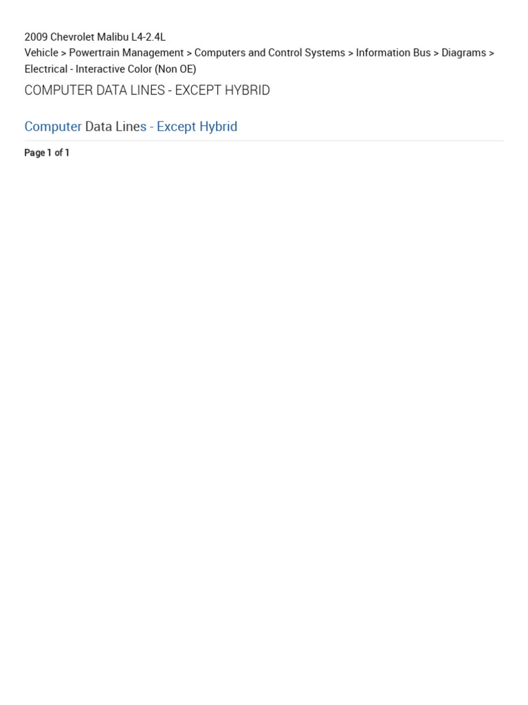 Chevrolet Malibu Computer Data Lines | PDF | Automotive Technologies ...
