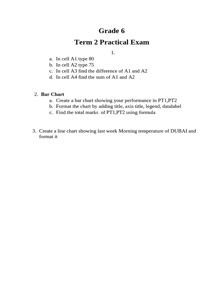 Grade 6 Term 2 Practical Exam Guide Pdf