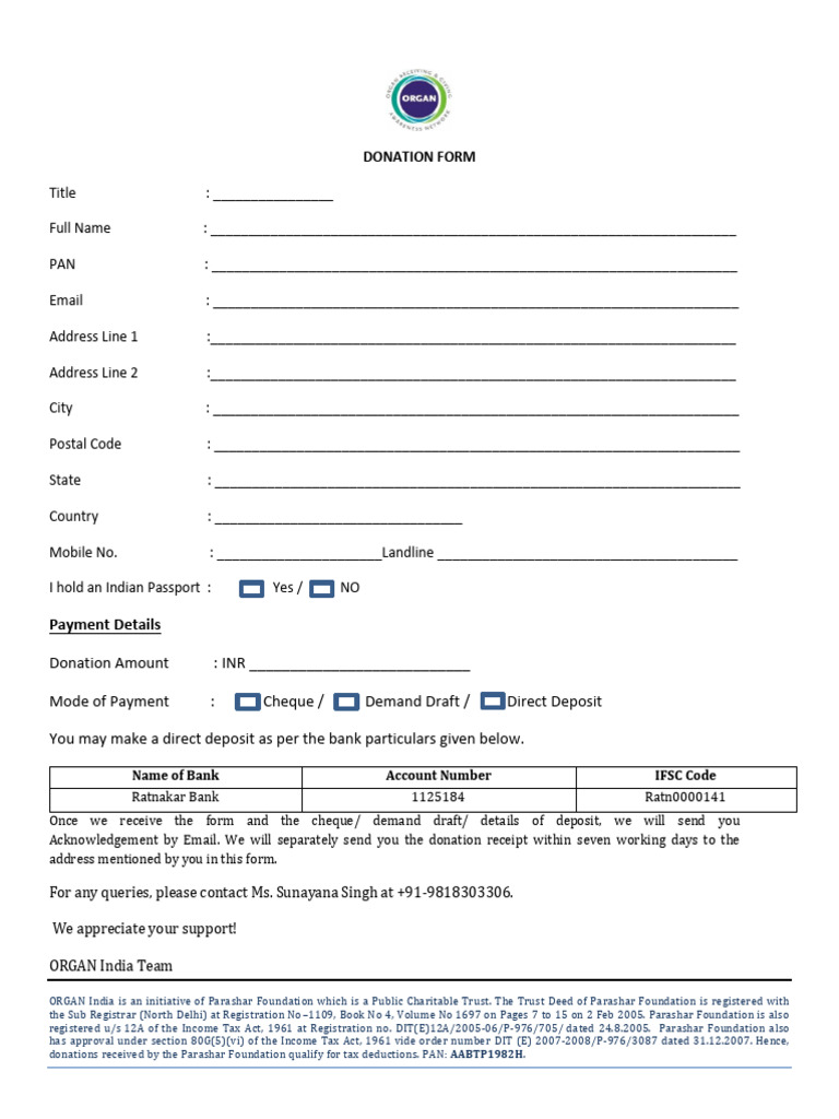 Donation-Form | PDF | Donation | Government Finances