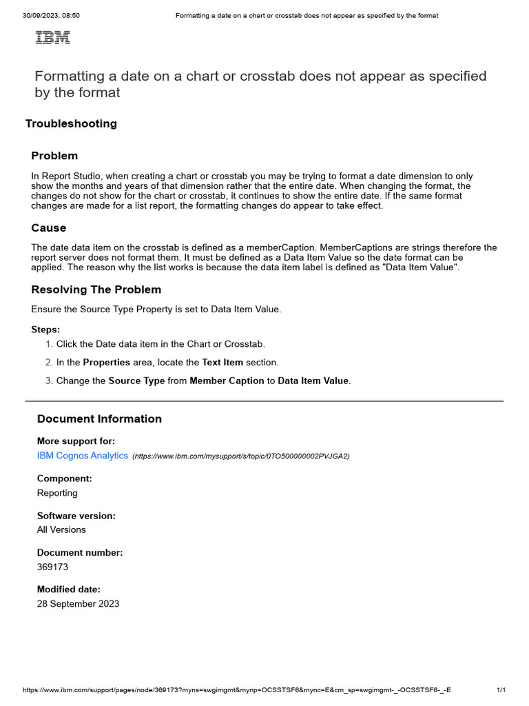 Formatting A Date On A Chart or Crosstab Does Not Appear As Specified ...