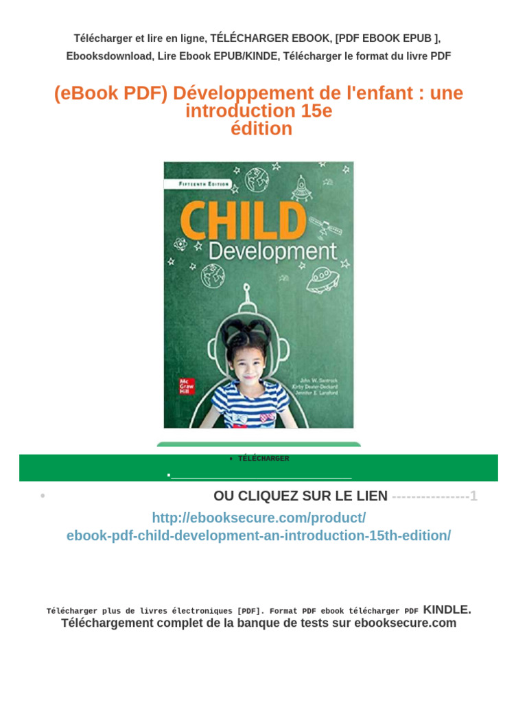 Obtenez (Ebook PDF) Développement de L'enfant: Une Introduction 15e ...