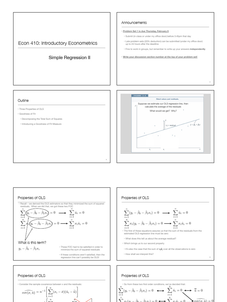 OLS Properties and Goodness of Fit | PDF | Errors And Residuals ...