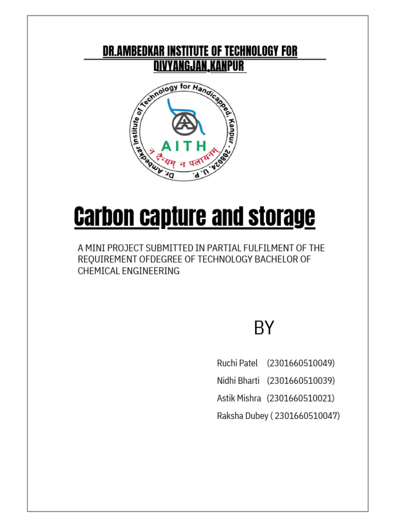 Carbon Capture and Storage Project | PDF | Carbon Capture And Storage ...