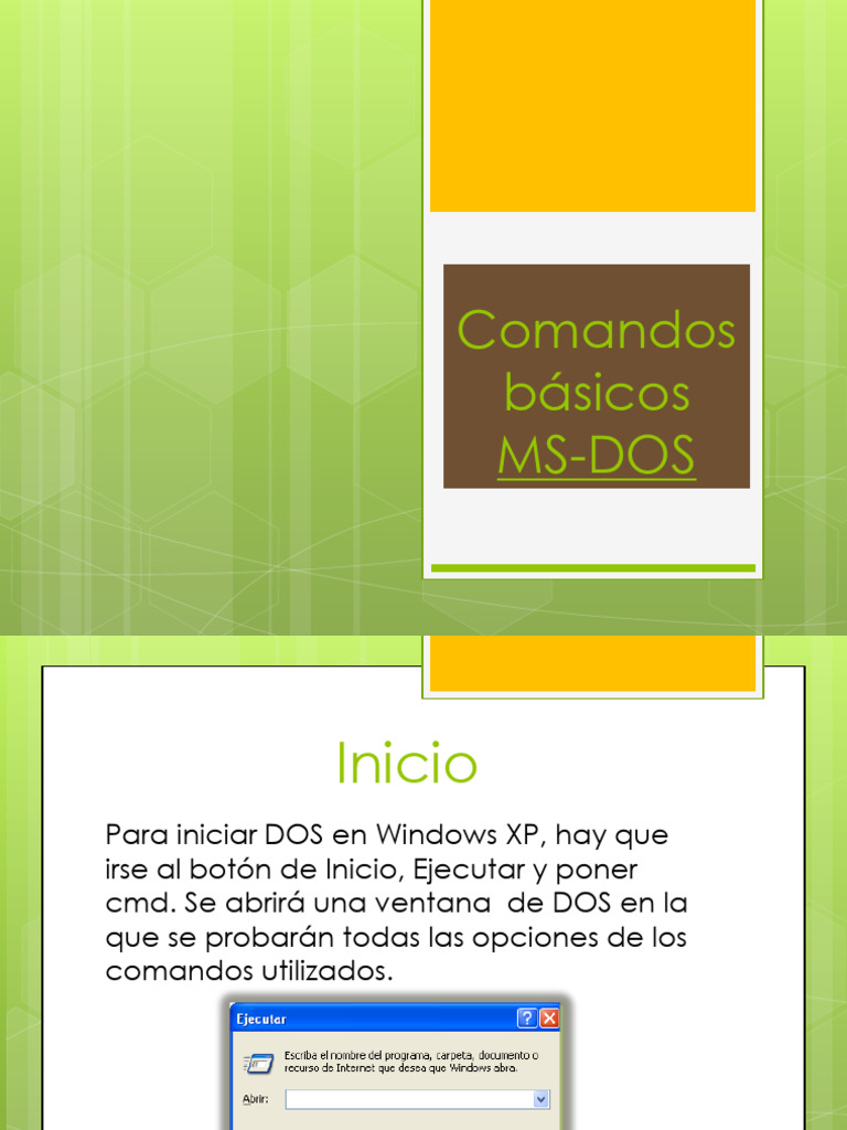 Comandos Básicos de MS-DOS en Windows | PDF | Archivo de computadora ...