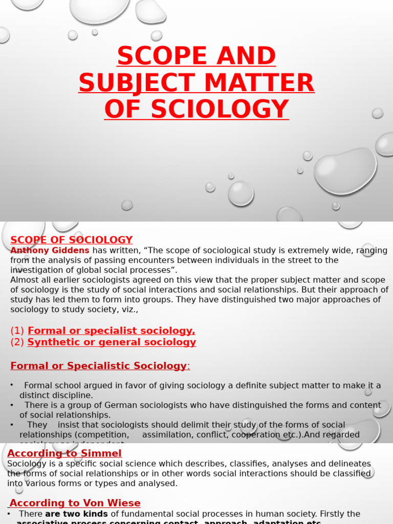 Understanding the Scope of Sociology | PDF | Sociology | Social Sciences