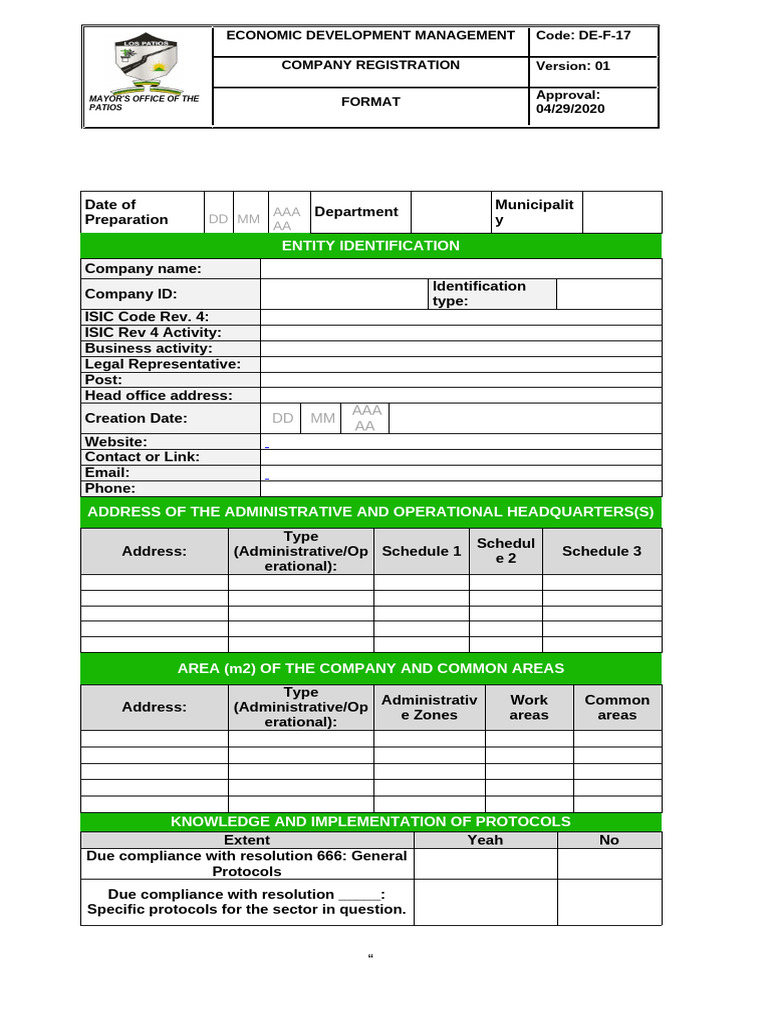 De-F-17 Business Registration | PDF | Justice | Crime & Violence