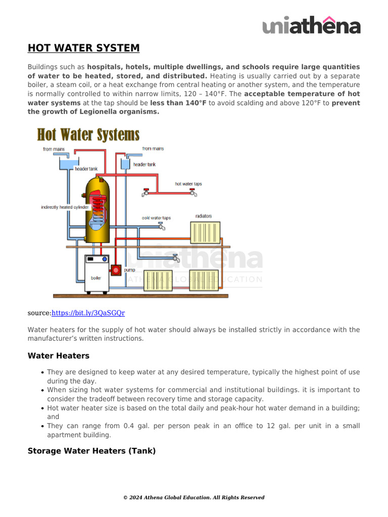 Hot Water System Design for Buildings | PDF