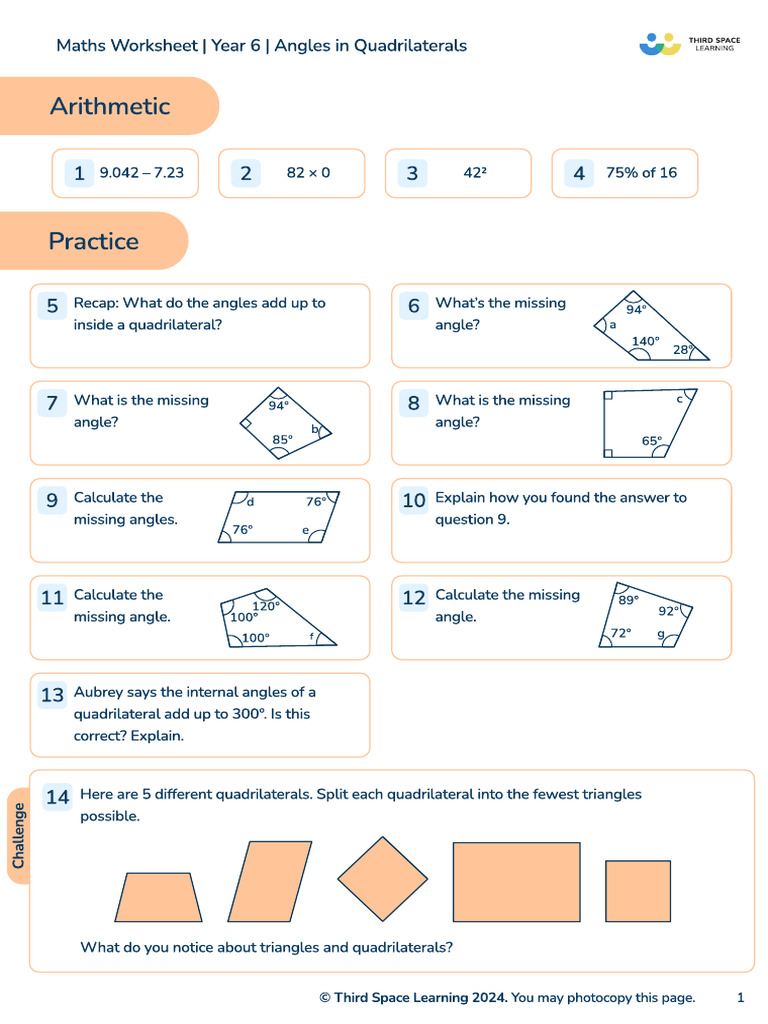 Angles in Quadrilaterals | PDF | Triangle | Convex Geometry