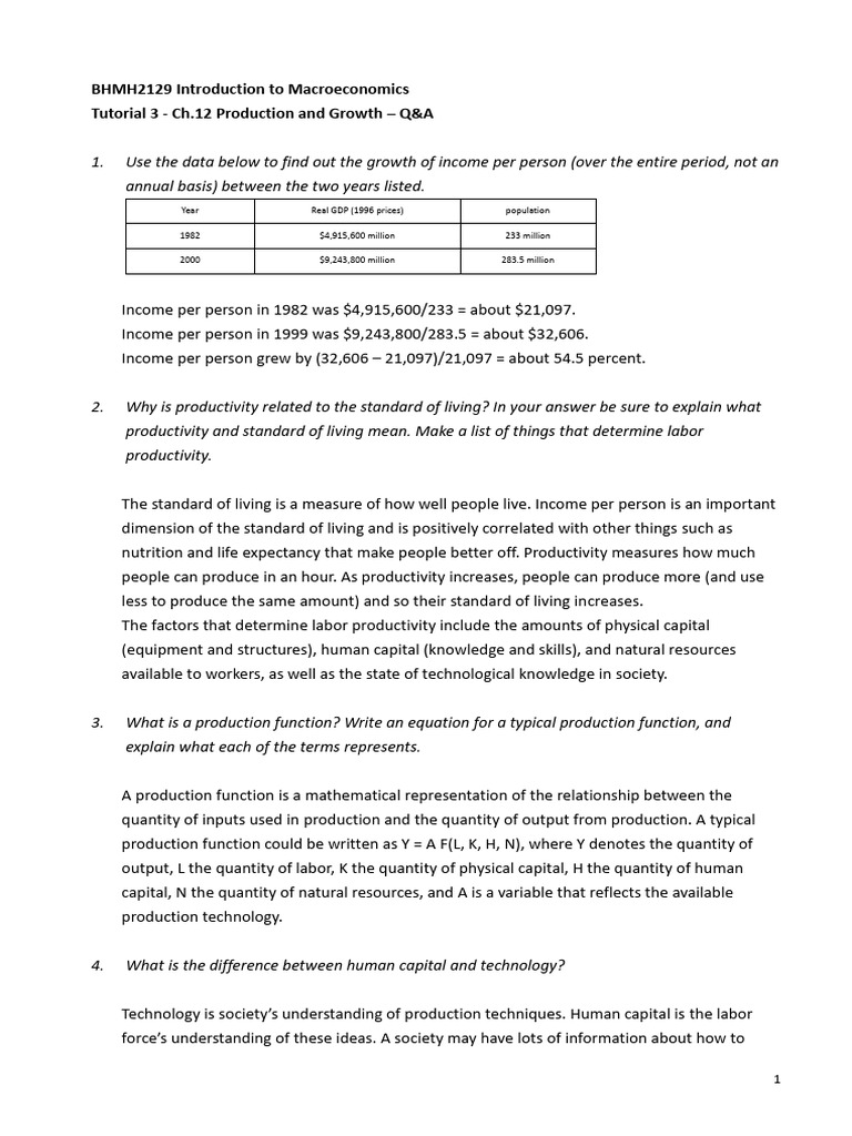 Macroeconomics: Growth and Productivity Insights | PDF | Economic ...