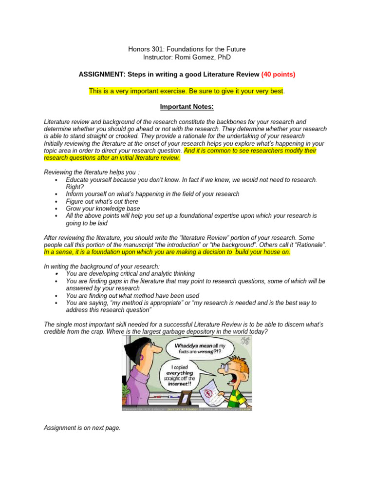 Assignment - Literature Review 1 | PDF | Science | Learning