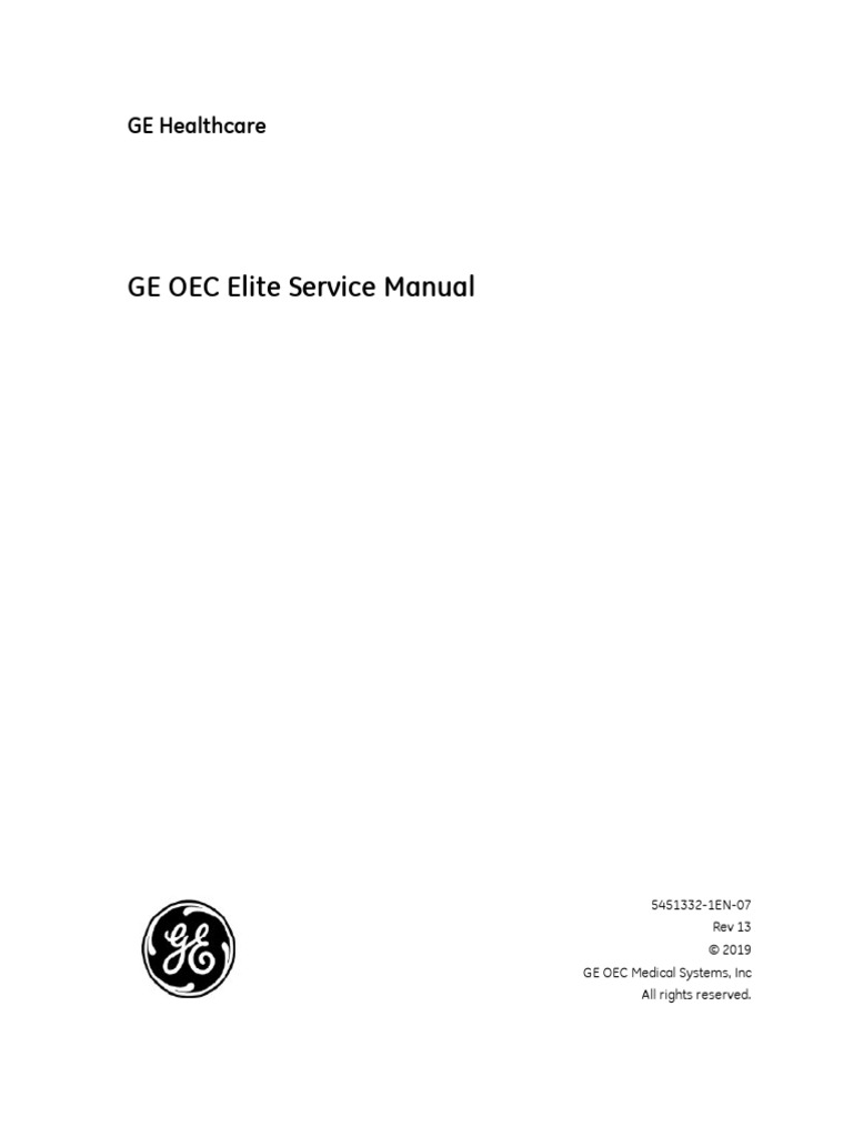 GE OEC Elite Service Manual Overview | PDF | Power Supply | Calibration