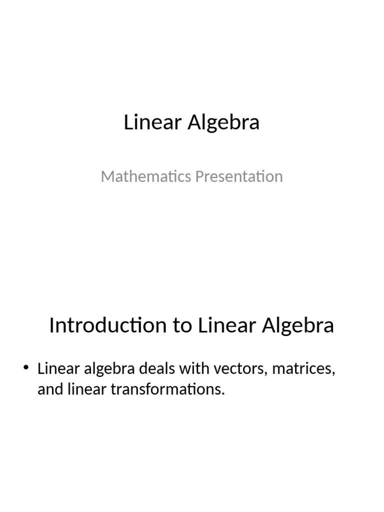 Linear Algebra | PDF