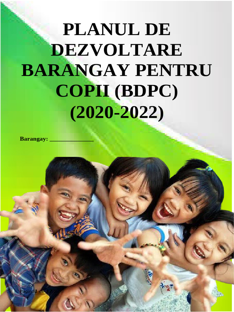 Plan de Dezvoltare Locală pentru Copii Exemplu (1) | PDF