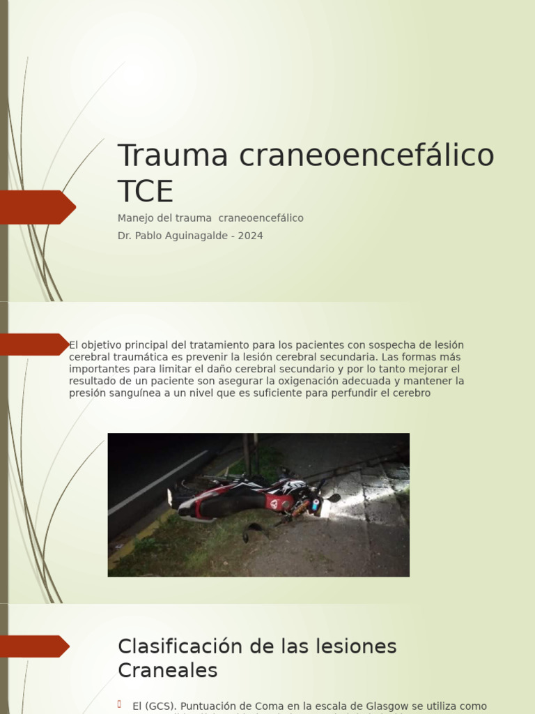 Manejo del Trauma Craneal y TCE | PDF | Lesión cerebral traumática ...