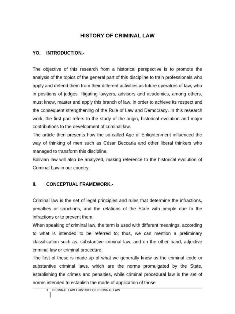 History of Criminal Law in General and in Bolivia | PDF | Crimes ...